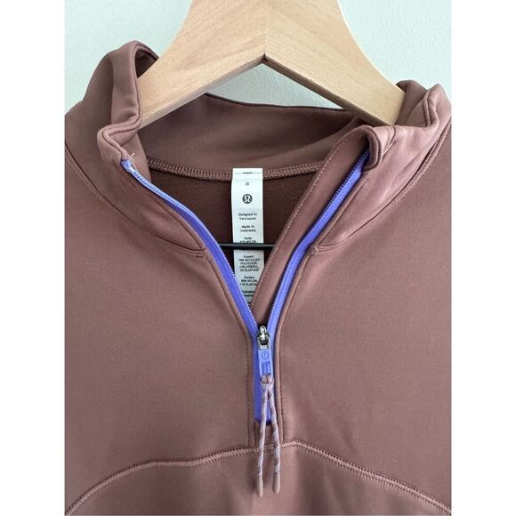 Lululemon Tech Fleece Hiking 1/4 Zip Pullover, Size 8 NWT Dark Oxide / Pink Clay - Picture 9 of 12